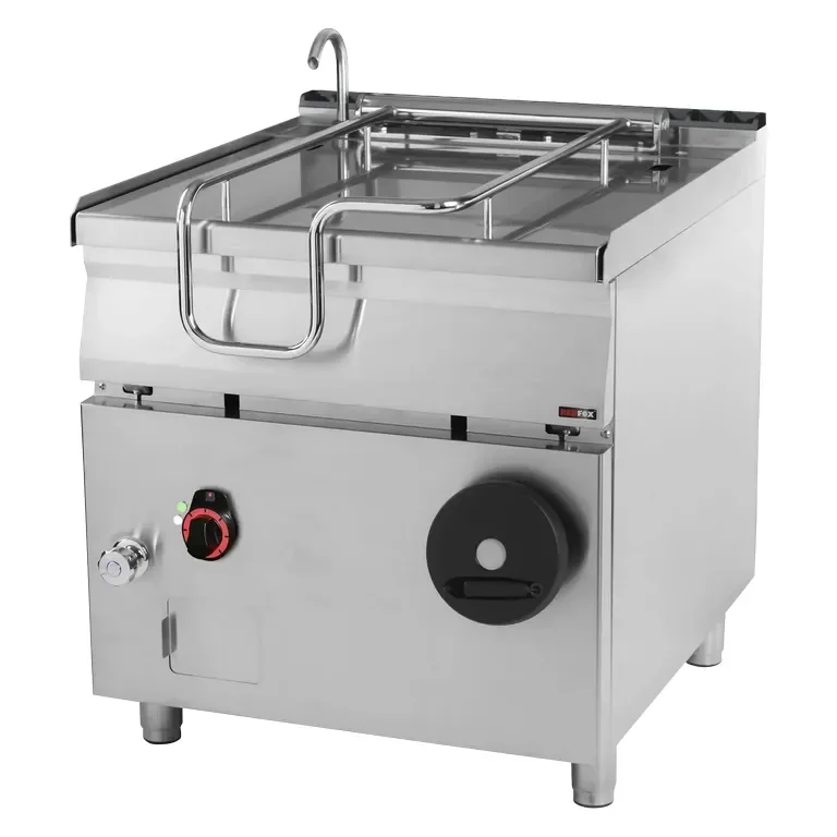 Sauteuse basculante professionnelle manuelle électrique cuve 80 l fond en acier Nouvelle Collection