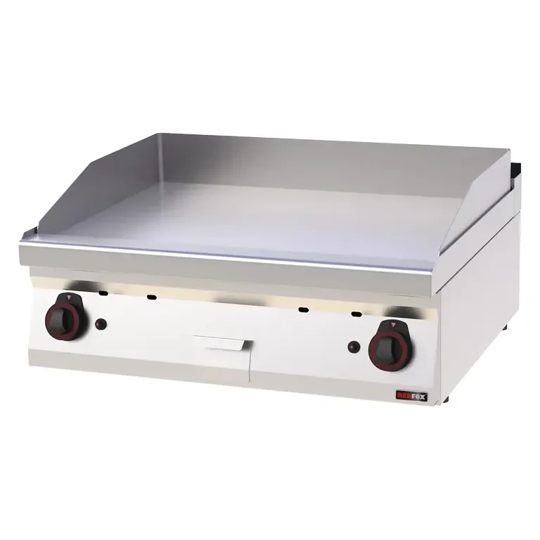 Offre Du Jour Plaque de cuisson professionnelle 80x51 cm à gaz chromée plaque lisse à poser