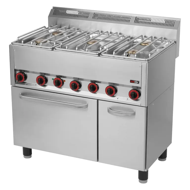 Haute Qualité Cuisinière professionnelle gaz 5 brûleurs sur four à air électrique gn 1/1