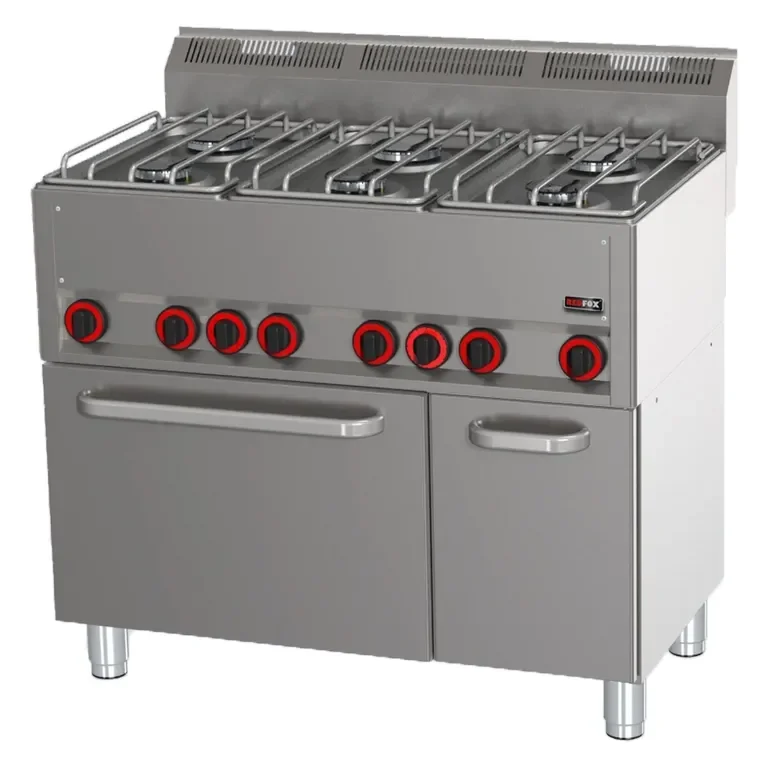 Populaire Cuisinière professionnelle gaz 6 brûleurs sur four à air électrique gn 1/1