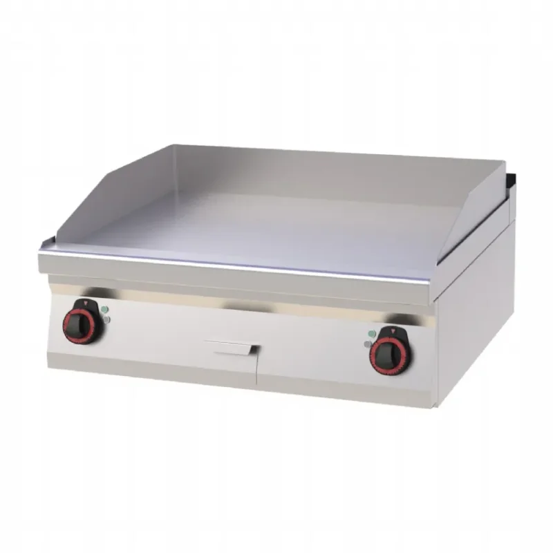 Expédié Aujourd’hui Plaque de cuisson professionnelle triphasée 80x51 cm chromée plaque lisse a poser