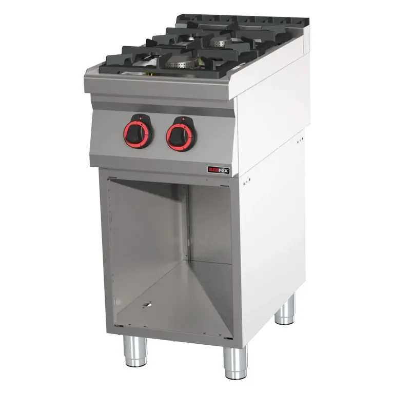 Cuisinière professionnelle à gaz 2 feux 4,5kw + 7,5kw sur armoire ouverte Meilleur Choix