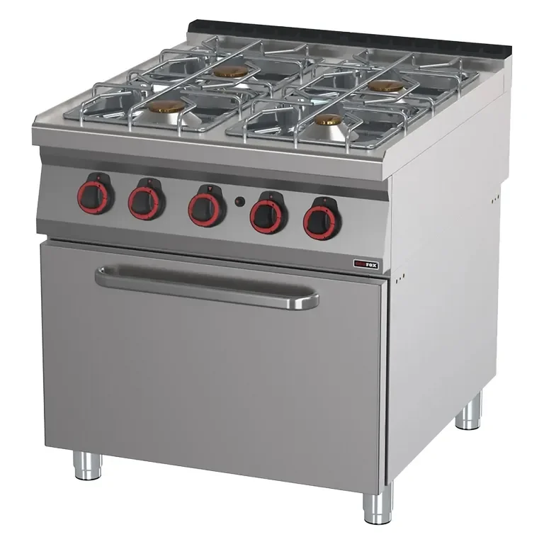 Promotion Fourneau professionnel à gaz 4 feux 2x8kw + 5kw + 3,5kw sur four 2/1