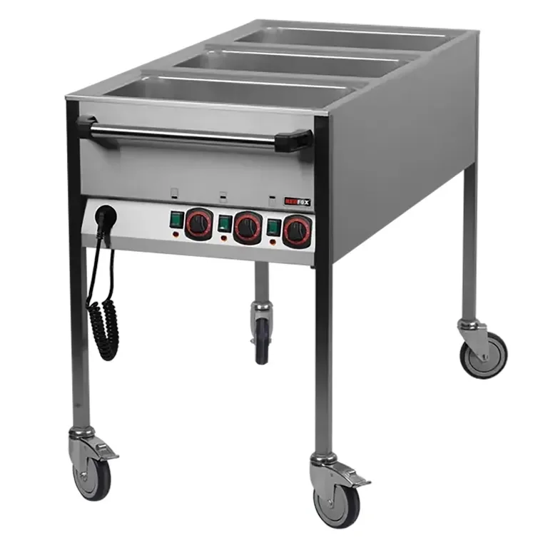 Paiement Sécurisé Bain marie professionnelle électrique 3 gn 1/1 commande sur le côté court