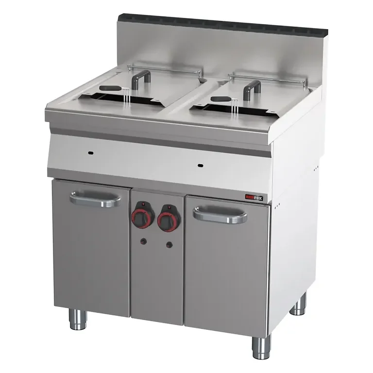 Friteuse professionnelle double cuve 15+15 l gaz sur coffre Meilleur Prix