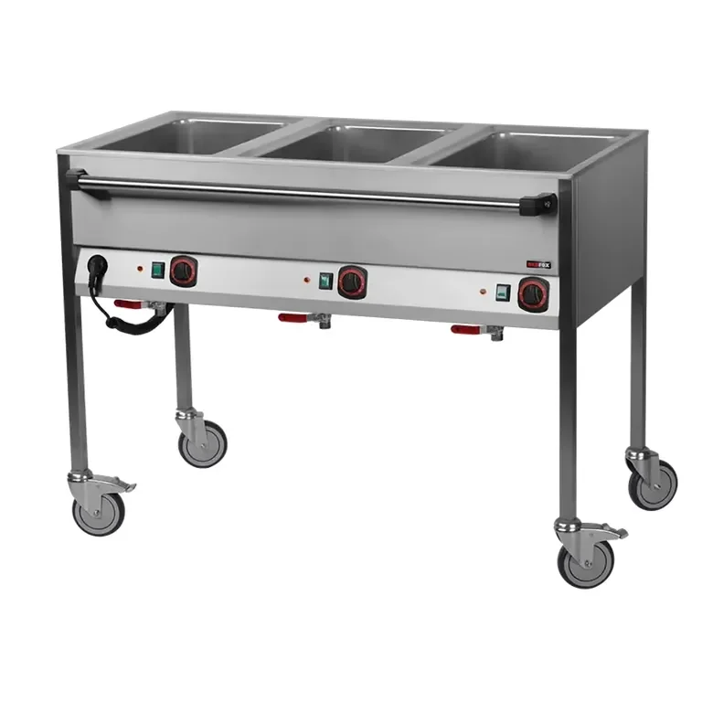 Bain marie professionnelle électrique 2,1kw - 4 gn 1/1 commande sur le côté long Prix Réduit