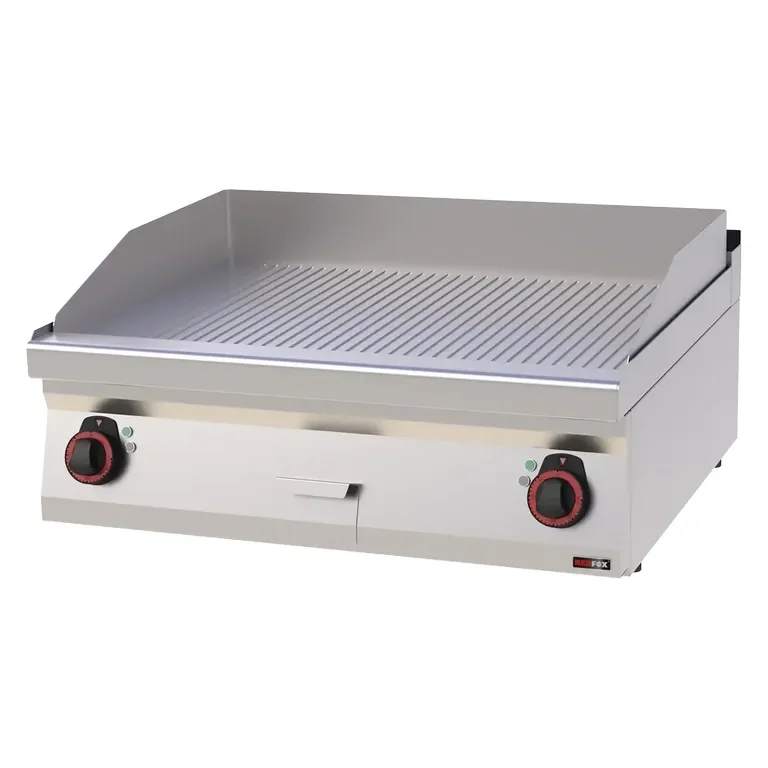 Plaque de cuisson professionnelle triphasée 80x51 cm plaque nervurée a poser Vente Flash