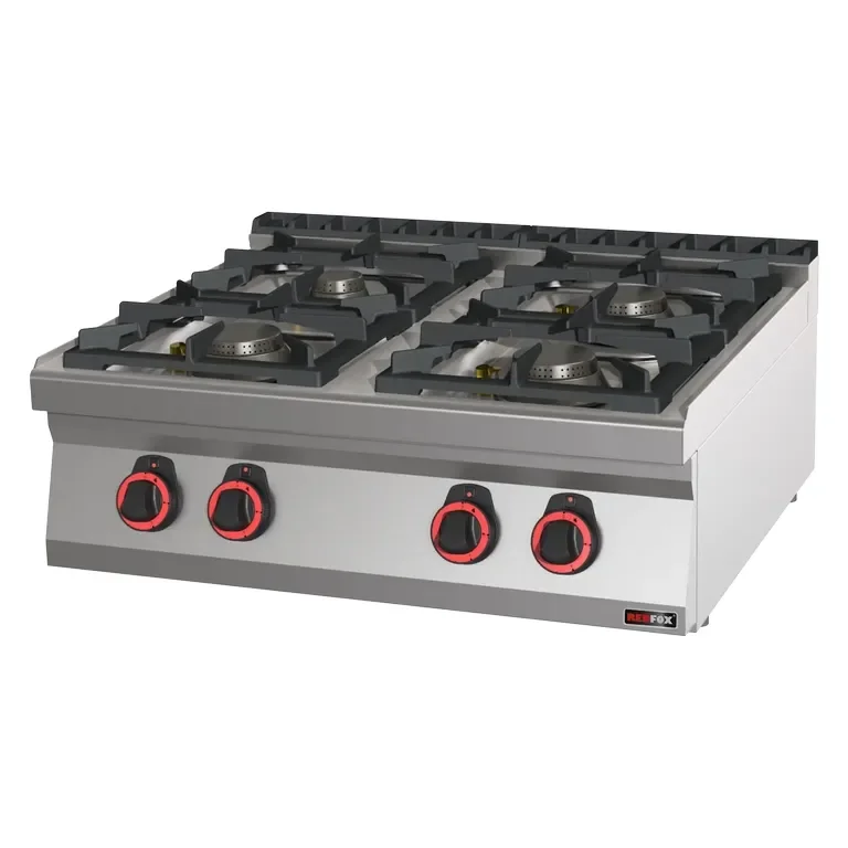 Usine Directe Cuisinière professionnelle à gaz 4 feux 2x4,5kw + 2x7,5kw à poser