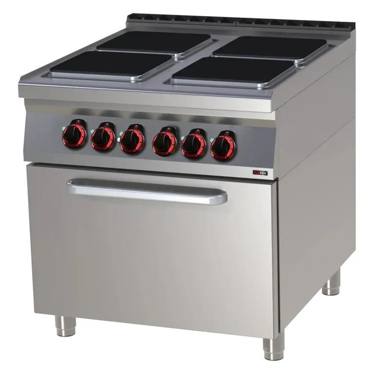 Cuisinière professionnelle 4 feux carrés 3,5kw triphasée sur four à air gn 1/1 Jusqu’à Épuisement Des Stocks