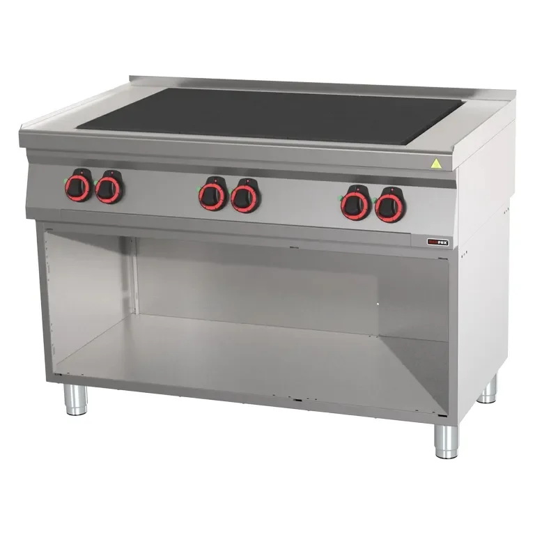 Cuisinière professionnelle électrique avec 6 coup de feu sur armoire ouverte Achat Immédiat