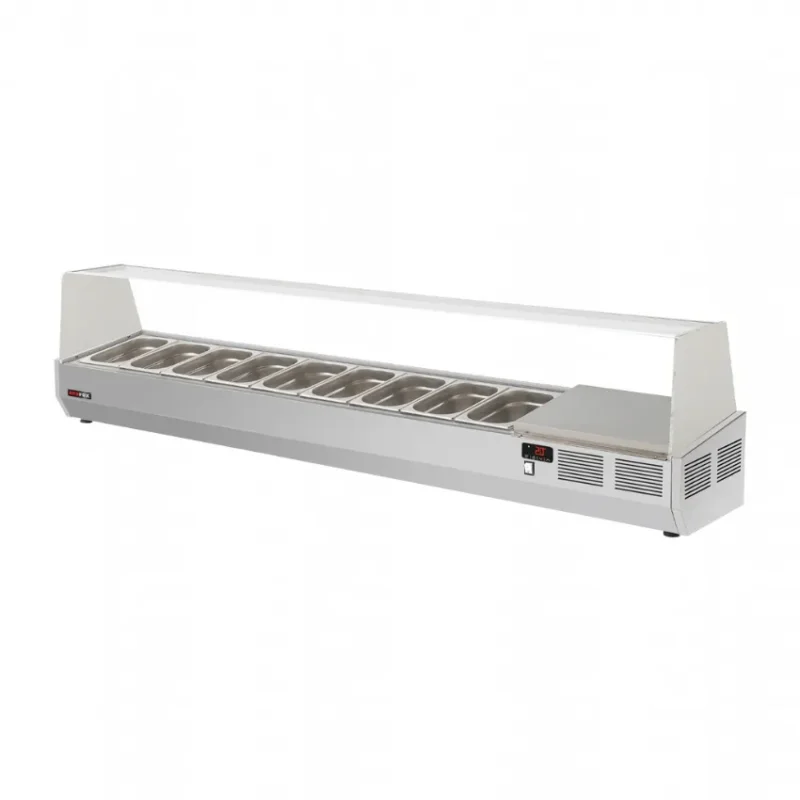 Saladette professionnelle réfrigérée à poser 200 cm gn 1/4 pour rtp 3d Acheter En Ligne