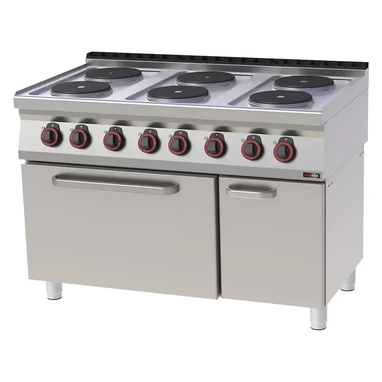 Cuisinière professionnelle 6 feux 2,6kw triphasé sur four statique gn 2/1 Meilleur Prix