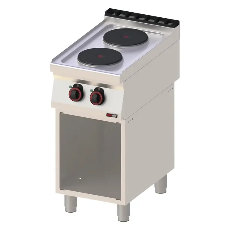 Cuisinière professionnelle 2 feux ronds 2,6kw triphasée sur soubassement Expédié Aujourd’hui