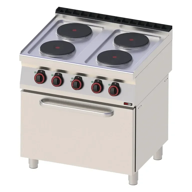 Affaire À Saisir Cuisinière professionnelle 4 feux 2,6kw triphasée sur four à air gn 1/1