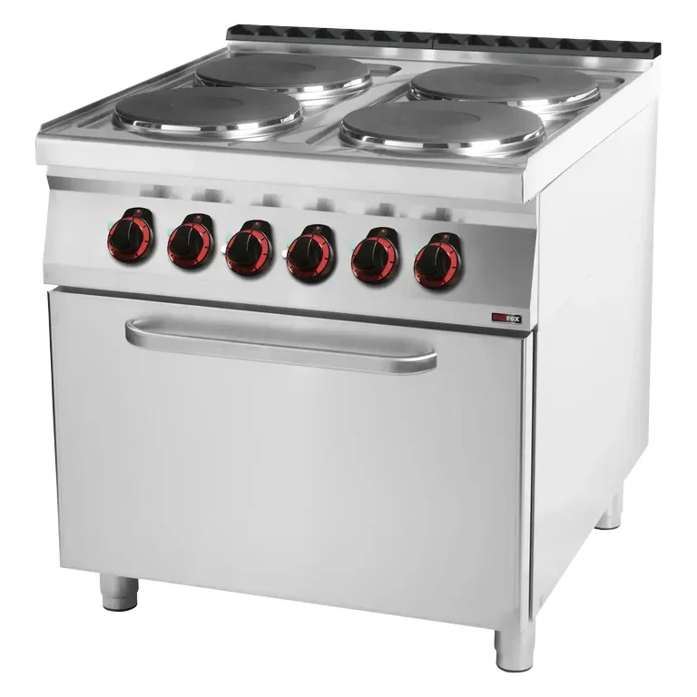 Seulement Aujourd’hui Cuisinière professionnelle 4 feux triphasée 3,5kw sur four statique gn 2/1