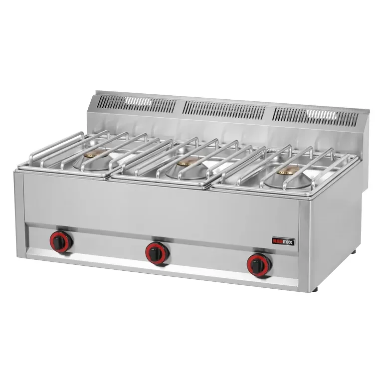 Remise Cuisinière professionnelle à gaz 3 feux à poser
