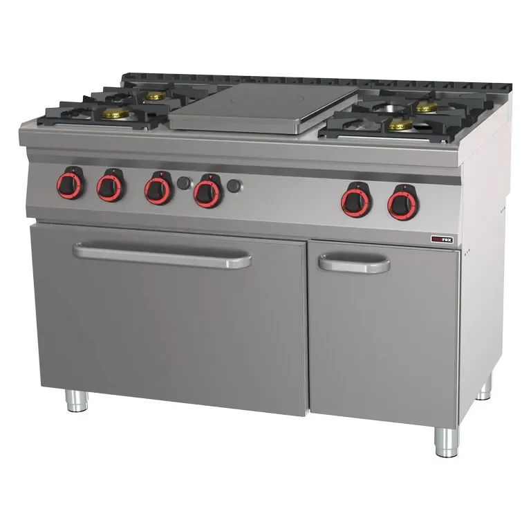 Bon Plan Cuisinière professionnelle 4 coup de feu à gaz sur four à gaz statique gn 2/1