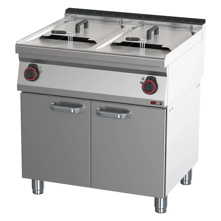 Offre Spéciale Friteuse professionnelle double cuve 17+17 l triphasée sur coffre