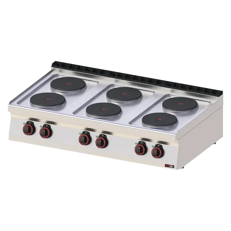 Cuisinière professionnelle 6 feux ronds 2,6kw triphasée à poser Acheter En Ligne