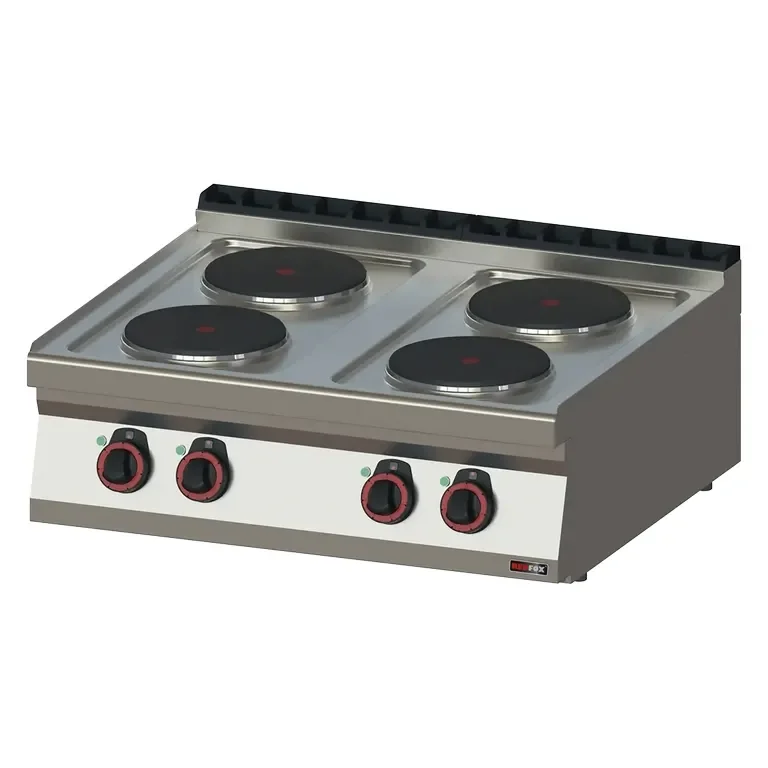 Commander Maintenant Cuisinière professionnelle 4 feux ronds 2,6kw triphasée à poser