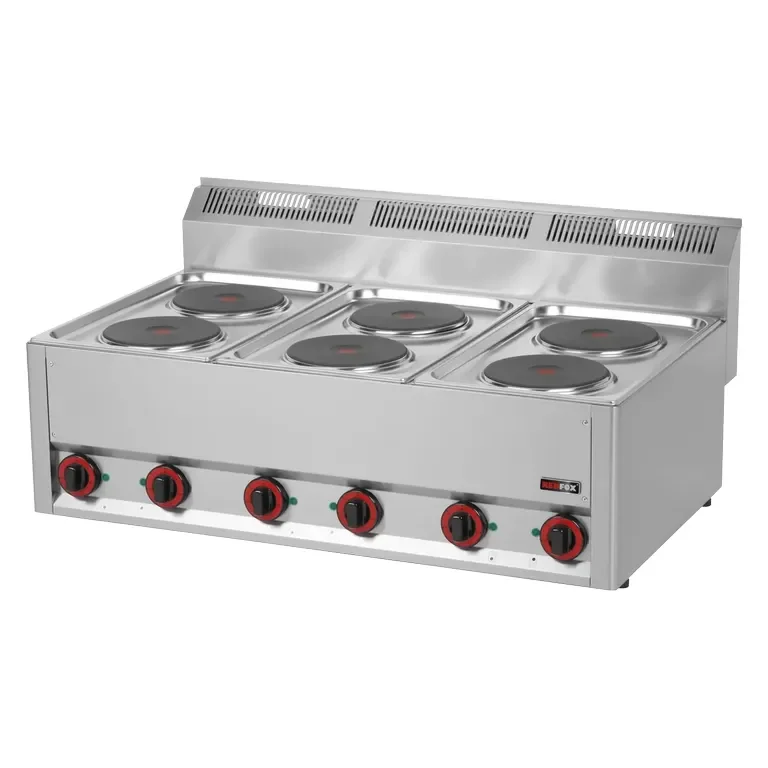 Solde Cuisinière professionnelle triphasé 6 feux à poser