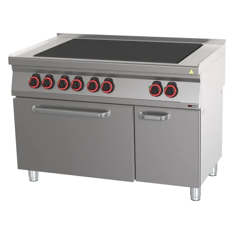 Cuisinière professionnelle électrique avec 6 coup de feu sur four gn 2/1 Commander Vite