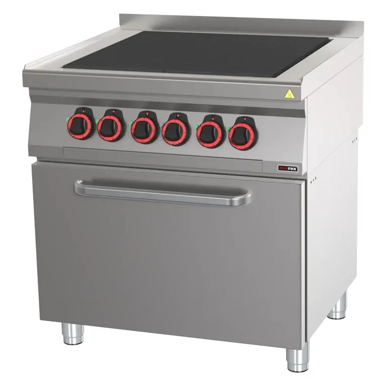 Must-Have Cuisinière professionnelle électrique avec 4 coup de feu sur four gn 2/1