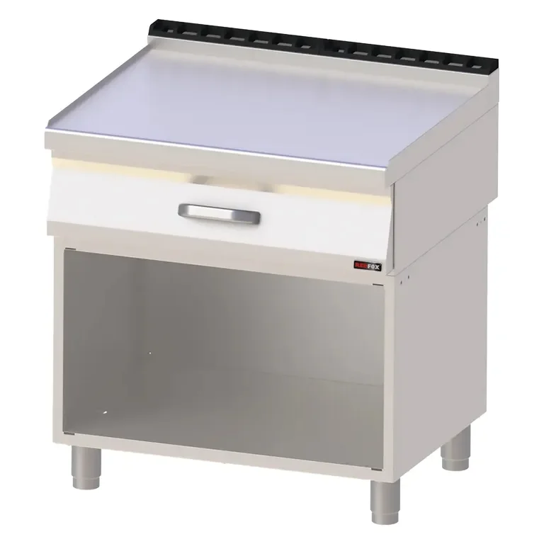 Plan de travail pro 80x64 cm 1 tiroir 2x gn 1/1 sur armoire ouverte Dernière Chance