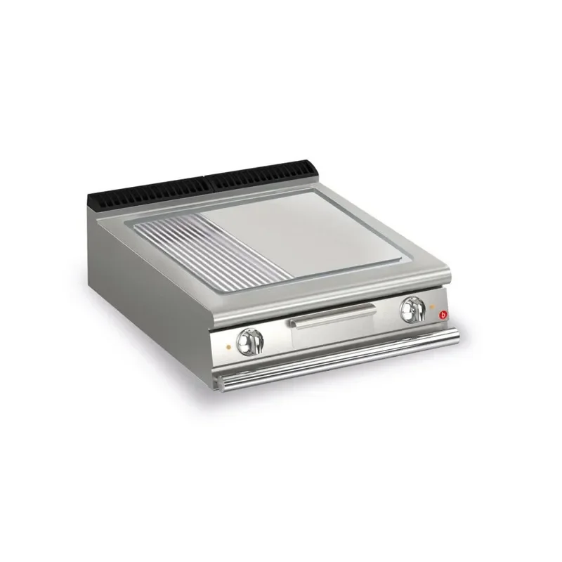 Bon Marché Plancha professionnelle électrique chrome 1/3 rainurée705x660