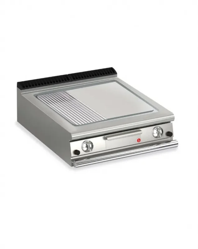 Dernier Modèle Plancha gaz professionnelle 1/3 rainurée 705x660