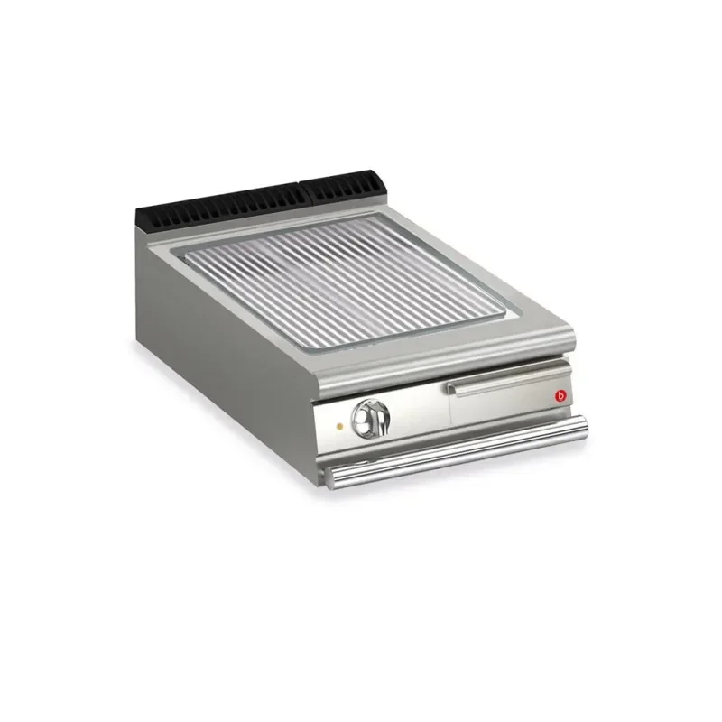 Prix Choc Plancha gaz professionnelle aisi430 rainurée 505x660