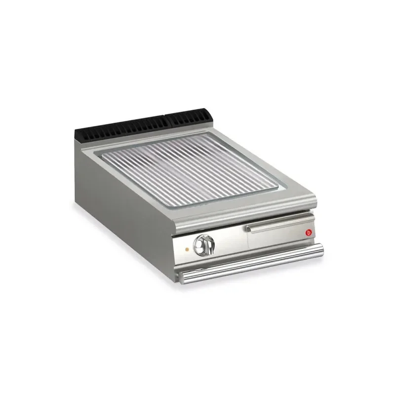 Top Vente Plancha gaz professionnelle chrome rainurée505x660