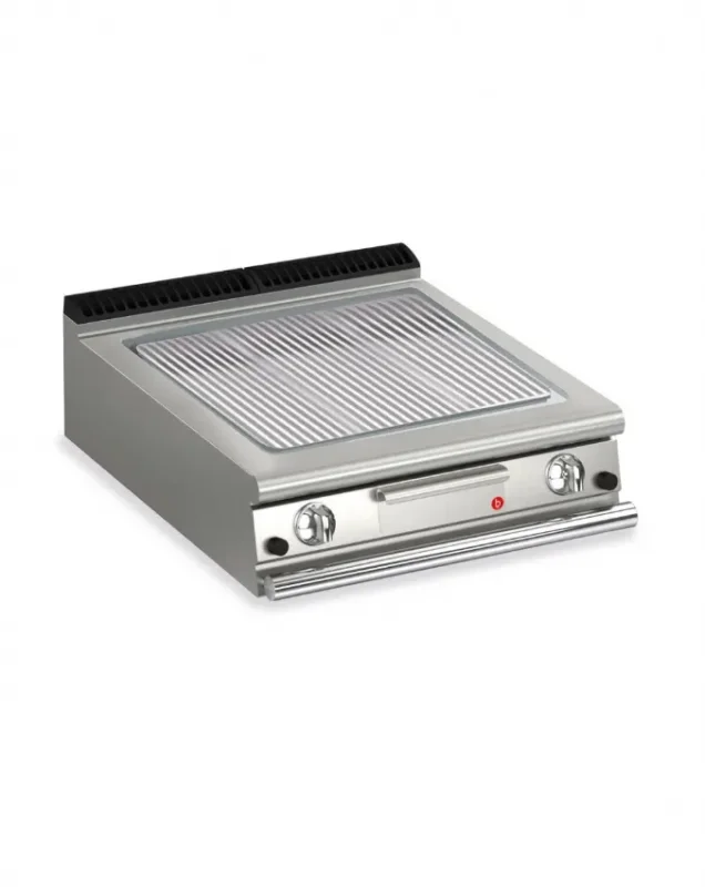 Plancha gaz professionnelle chrome rainurée 705x660 Nouveauté