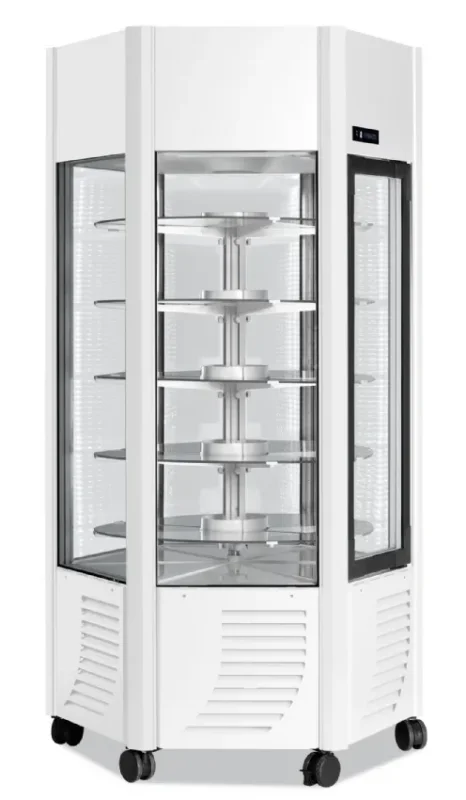 Vitrine 6 faces vitrées réfrigérées négative pâtisserie couleur blanche +5/-21 °c - 1070x920x2100 mm Vente Directe