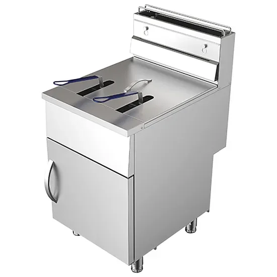 Friteuse gaz sur meuble porte avec cuve 32 l puissance 49 kw - 560 x 870 x 850 mm Paiement Sécurisé