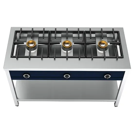 Cuiseur à crêpes gaz 3 brûleurs puissance 8 kw chacun - 1290 x 600 x 850 mm Populaire