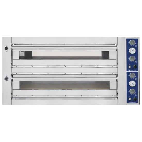 Prix Réduit Four à pizza électrique 2 chambres commandes mécaniques avec 9+9 pizzas diamètre 35 cm