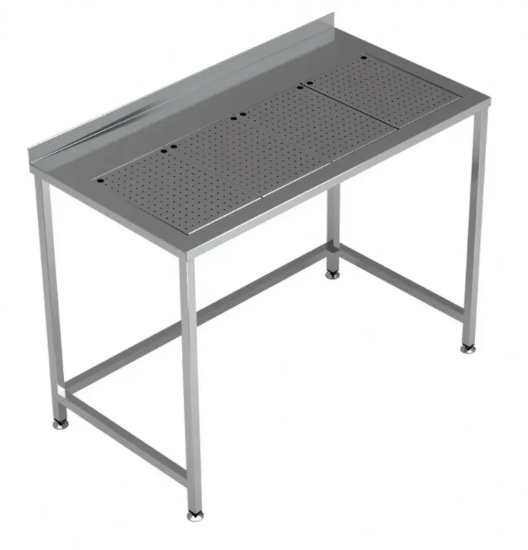 Plan de travail professionnel avec bac d'égouttage intégré 1200x650 mm Meilleure Vente