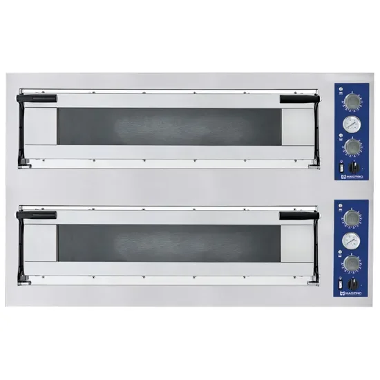 Populaire Four à pizza électrique 2 chambres commandes mécaniques avec 6+6 pizzas diamètre 350 mm