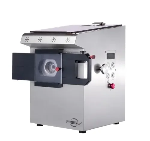Remise Hachoir réfrigéré professionnel monophasé double coupe avec reconstitueur - 600 kg/h