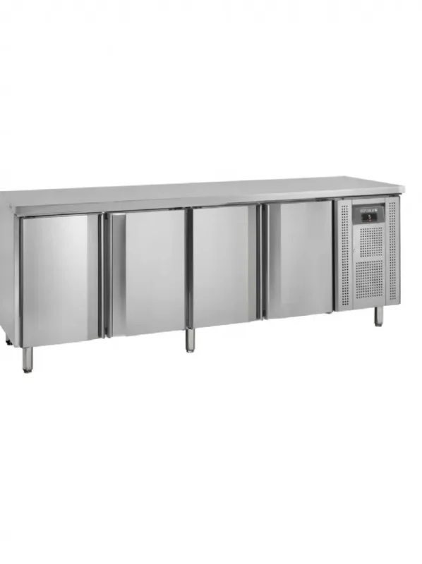 Seulement Aujourd’hui Table réfrigérée de comptoir professionnelle en inox 4 portes gn 1/1 - 2230x700x860 mm