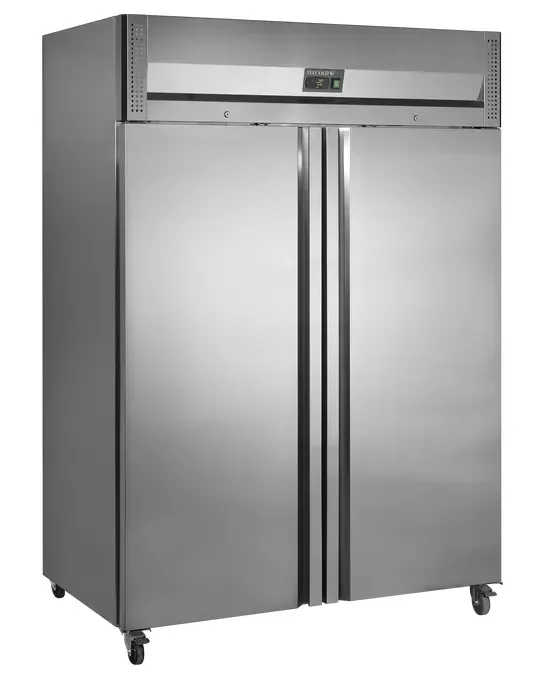 Bon Marché Congélateur professionnel vertical en inox avec 2 portes pleines gn 2/1 - 1420x875x2090 mm