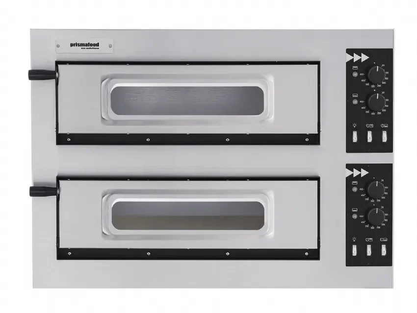 Four à pizza électrique compact 2 chambres 2 pizzas 45 cm 2 portes vitrées Livraison Gratuite