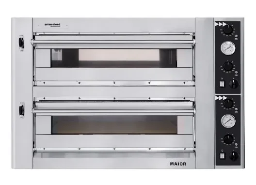 Prix Bas Four électrique à pizza professionnel 2 chambres 6 pizzas 35 cm 2 portes vitrées
