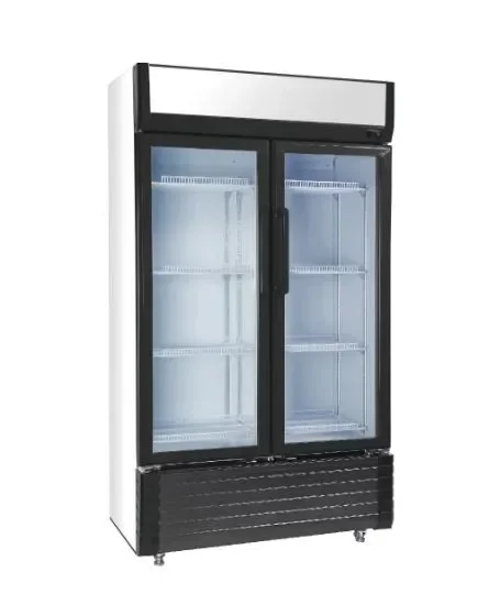 Soldes Armoire réfrigérée positive noire 2 portes battantes vitrées capacité 810 l et 8 grilles
