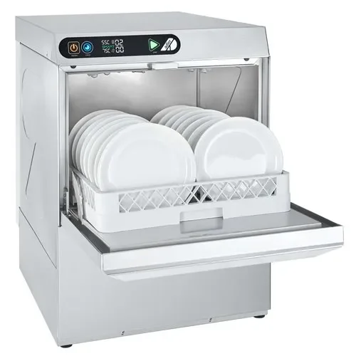 Dernière Chance Lave-vaisselle professionnel monophasé panier 50x50cm kit doseur de lavage adoucisseur