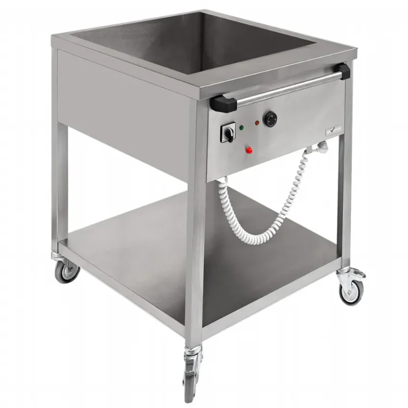 Bain marie mobile avec robinet de vidange et 2 bacs gn 2/1 Commander Vite