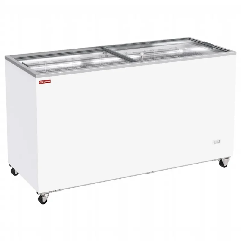Certifié Conservateur bahut 503 litres avec 2 couvercles coulissants sur roulettes