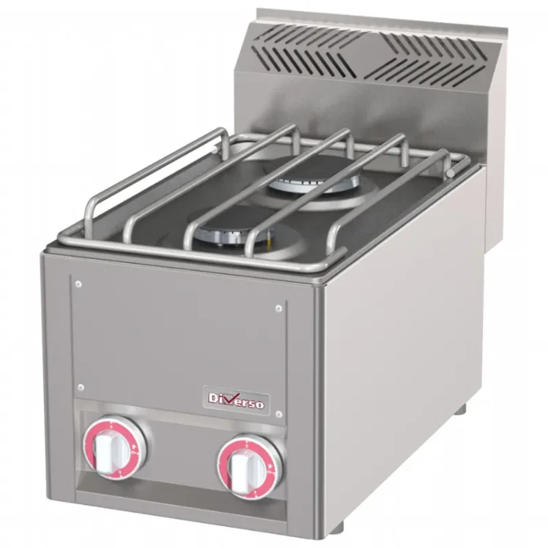 Cuisinière gaz professionnelle inox avec 2 feux 4 kw Nouveauté