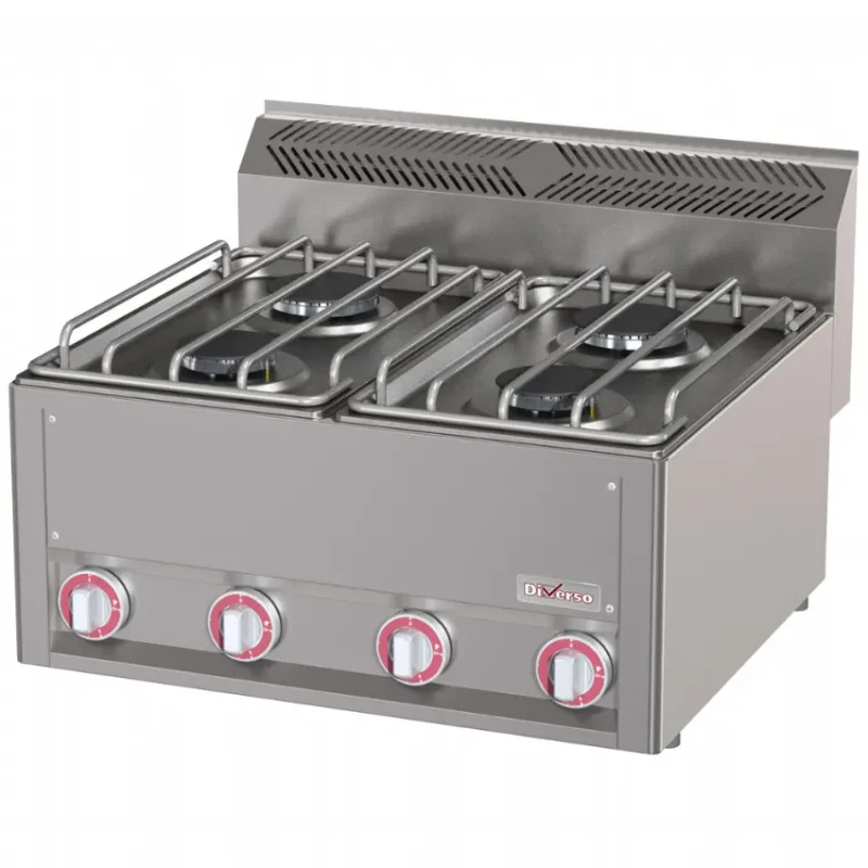 Populaire Cuisinière professionnelle gaz inox 4 brûleurs, 2x 3 kw et 2x 3,6 kw